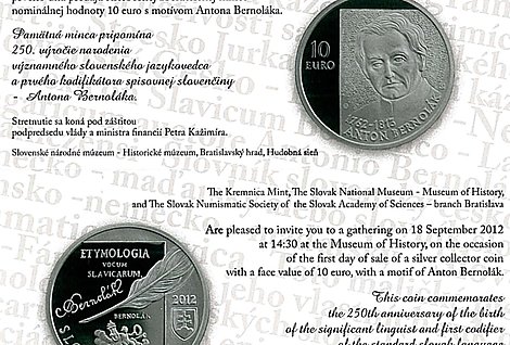Pamätná minca Antona Bernoláka