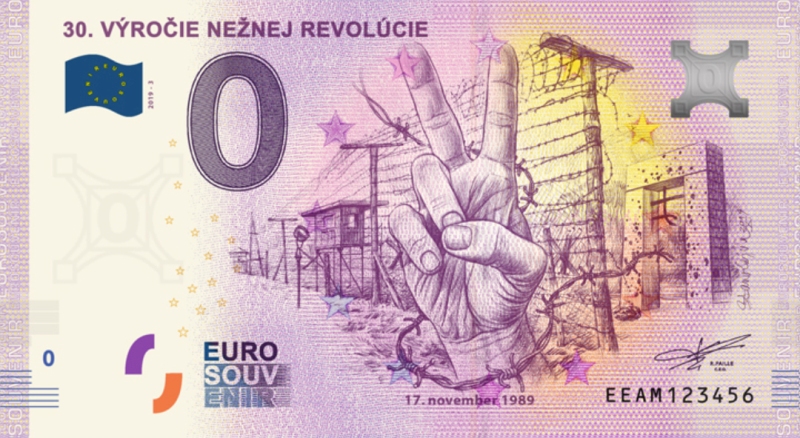 Bankovka 0 Euro s motívom 30. výročie Nežnej revolúcie