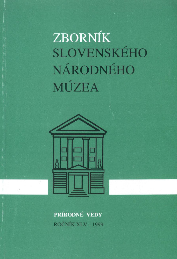 Zborník SNM. Prírodné vedy, ročník XLV, 1999