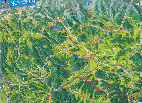 Hypertextový odkaz na interaktívnu maľovanú mapu Novohradu