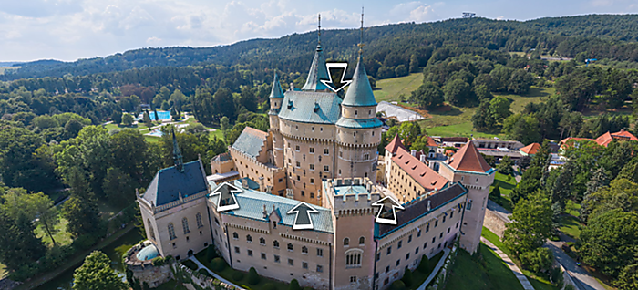Virtuálna prehliadka nádvorí Bojnického zámku